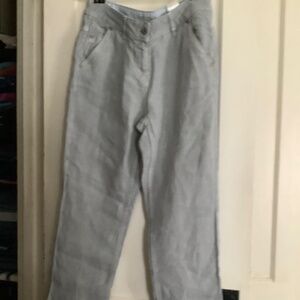 Poetry 100% linen pale grey blue size 6 trouser jean.